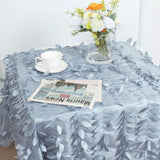 54" Dusty Blue 3D Leaf Petal Taffeta Fabric Square Tablecloth