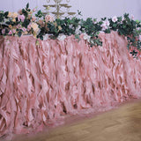 14FT Dusty Rose Curly Willow Taffeta Table Skirt