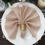 5 Pack | Dusty Rose Boho Chic Rustic Faux Burlap Cloth Dinner Napkins - 19inch