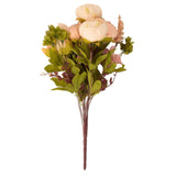 2 Pack | 19inch Cream / Blush Rose Gold Artificial Peony Flower Wedding Bouquets Arrangements