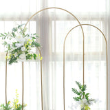 7ft Gold Metal Wedding Arch Chiara Backdrop Stand Floral Display Frame With Round Top