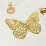 10 Pack Metallic Gold Foil Large 3D Butterfly Wall Sticker Butterfly Paper Charger Placemat 8x12inch