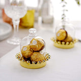 12 Pack | Gold Crown Party Favor Gift Boxes, Candy Treat Containers With Clear Dome Lid- 4Inch