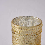 6 Pack | Gold Mercury Glass Primrose Candle Holders, Votive Tealight Holders