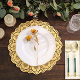 50 Pcs | 12inch Round Gold Lace Paper Doilies, Food Grade Paper Placemats