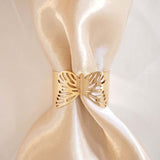 5 Pack | Metallic Gold Laser Cut Butterfly Napkin Rings, Paper Napkin Holders