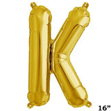 16" Shiny Metallic Gold Mylar Foil Alphabet Letter & Number Balloons