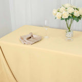 90x132inch Champagne 200 GSM Seamless Premium Polyester Rectangular Tablecloth