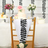 50ft | 4inch Black Leaf Petal Taffeta Ribbon Sash, Artificial DIY Fabric Garlands