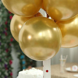 25 Pack | 12inches Metallic Chrome Gold Latex Helium or Air Party Balloons