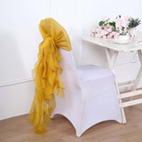 Mustard Yellow Chiffon Curly Chair Sash