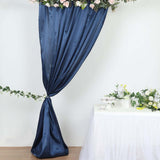 8ftx10ft Navy Blue Satin Formal Event Backdrop Drape, Window Curtain Panel