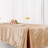 60"x102" Nude Smooth Satin Rectangular Tablecloth