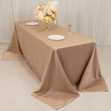 90x132inch nude Seamless Lamour Satin Rectangle Tablecloth for 6 Foot Table