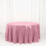 120" Pink Premium Sequin Round Tablecloth