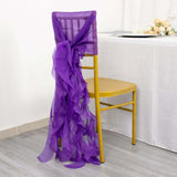 Chiffon Purple Curly Willow Chair Sashes 