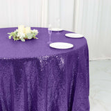 120" Purple Premium Sequin Round Tablecloth