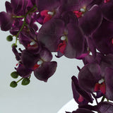 2 Stems | 40inch Tall Eggplant Artificial Silk Orchid Flower Bouquets