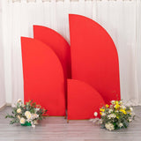 Set of 4 | Matte Red Spandex Half Moon Chiara Backdrop Stand Covers