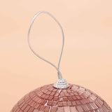 6inch Blush / Rose Gold Foam Disco Mirror Ball With Hanging Strings, Holiday Christmas Ornaments