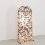 6ft Sparkly Rose Gold Big Payette Sequin Fitted Wedding Arch Cover for Round 