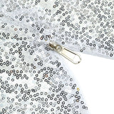 7.5ft Metallic Silver Sparkle Sequin Round Wedding Arch Cover, Shiny Photo Backdrop Stand Cover