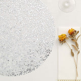 10 Pack | 13inch Metallic Silver Sequin Mesh Table Placemats