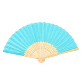 5 Pack Turquoise Asian Silk Folding Fans Party Favors, Oriental Folding Fan Favors#whtbkgd