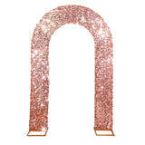 8ft Rose Gold Double Sided Big Payette Sequin Open Arch Wedding Arch Cover