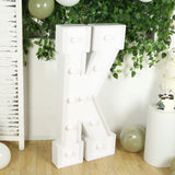 4ft White Large Marquee Light Up Letter K Mosaic Balloon Frame Pre-Cut Foam Board 10 Warm White