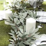 5ft | Frosted Real Touch Artificial Willow Leaf Garland, Flexible Vine