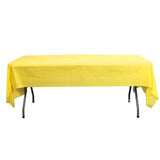 5 Pack Yellow Rectangle Plastic Table Covers, 54inchx108inch PVC Disposable Tablecloths