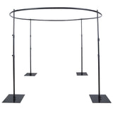 10ft Adjustable 4-Post Round Black Metal Backdrop Stand Canopy#whtbkgd