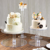 4-Tier Acrylic Round Cake Stand Set Clear - Chic Sturdy Cupcake Holder Dessert Display Pedestal inAssorted Sizes for Wedding Buffet & Catering Displays