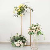 6.5ft Slim Gold Metal Frame Wedding Arch, Rectangular Backdrop Stand, Floral Display Frame