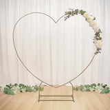 7ft Heavy Duty Gold Metal Heart Shape Photo Backdrop Stand, Wedding Arc