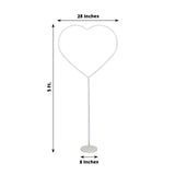 2 Pack White Heart Shaped Plastic Balloon Holder Column, 5ft Balloon Arch Stand Kit