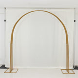 8ft Gold Metal Dome Wedding Arch, Heavy-Duty Backdrop Stand 3D Floral Balloon Frame
