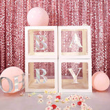 2pcs Transparent DIY Balloon Boxes, Baby Shower Party Decoration Boxes White Edges