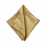 5 Pack | Gold Accordion Crinkle Taffeta Dinner Napkins | 20x20Inch