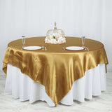 90"x90" Gold Satin Square Table Overlay