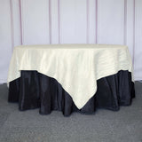 90inch x 90inch Accordion Crinkle Taffeta Table Overlay - Ivory