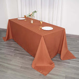 Terracotta (Rust) Seamless Polyester Rectangular Tablecloth - 90x132inch