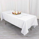 Cotton Blend 60"x102" Rectangle Tablecloth White - Wrinkle-Resistant Table Cover