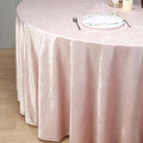 120inch Blush/Rose Gold Seamless Premium Velvet Round Tablecloth, Reusable Linen