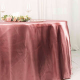 120inch Cinnamon Rose Seamless Satin Round Tablecloth