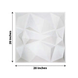 12 Pack | 20inch x 20inch Matte White 3D Texture PVC Diamond Design Wall Tiles