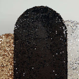 7ft Sparkly Black Double Sided Big Payette Sequin Chiara Backdrop Stand Cover For Fitted Round Top