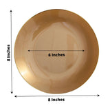 10 Pack | 8inch Gold Round Plastic Salad Plates With Gold Rim