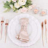 8inch Glossy Rose Gold Heavy Duty Plastic Silverware Knives, Premium Disposable Flatware Cutlery